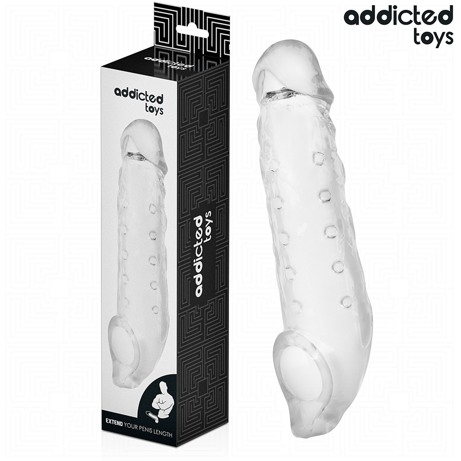 Addicted Toys transparent penisförlängare storlek S 23 cm