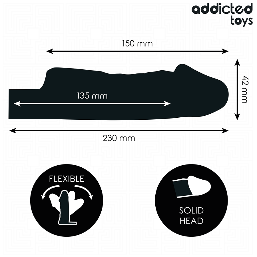 Addicted Toys transparent penisförlängare storlek S 23 cm