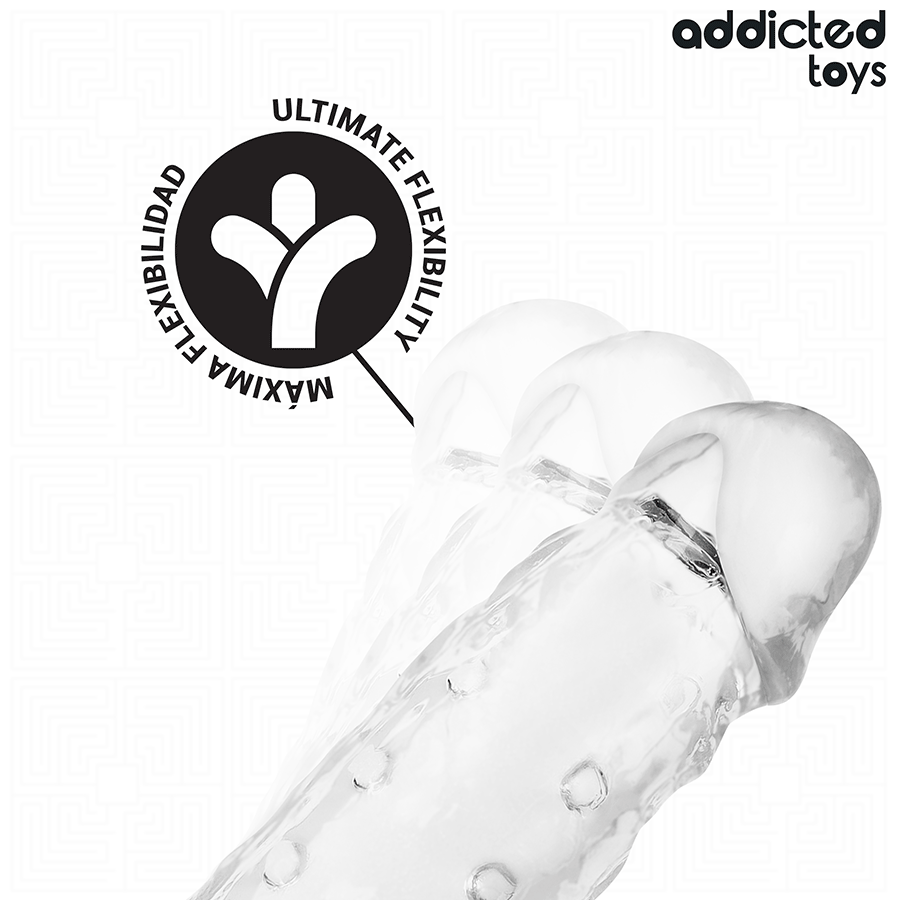 Addicted Toys transparent penisförlängare storlek S 23 cm