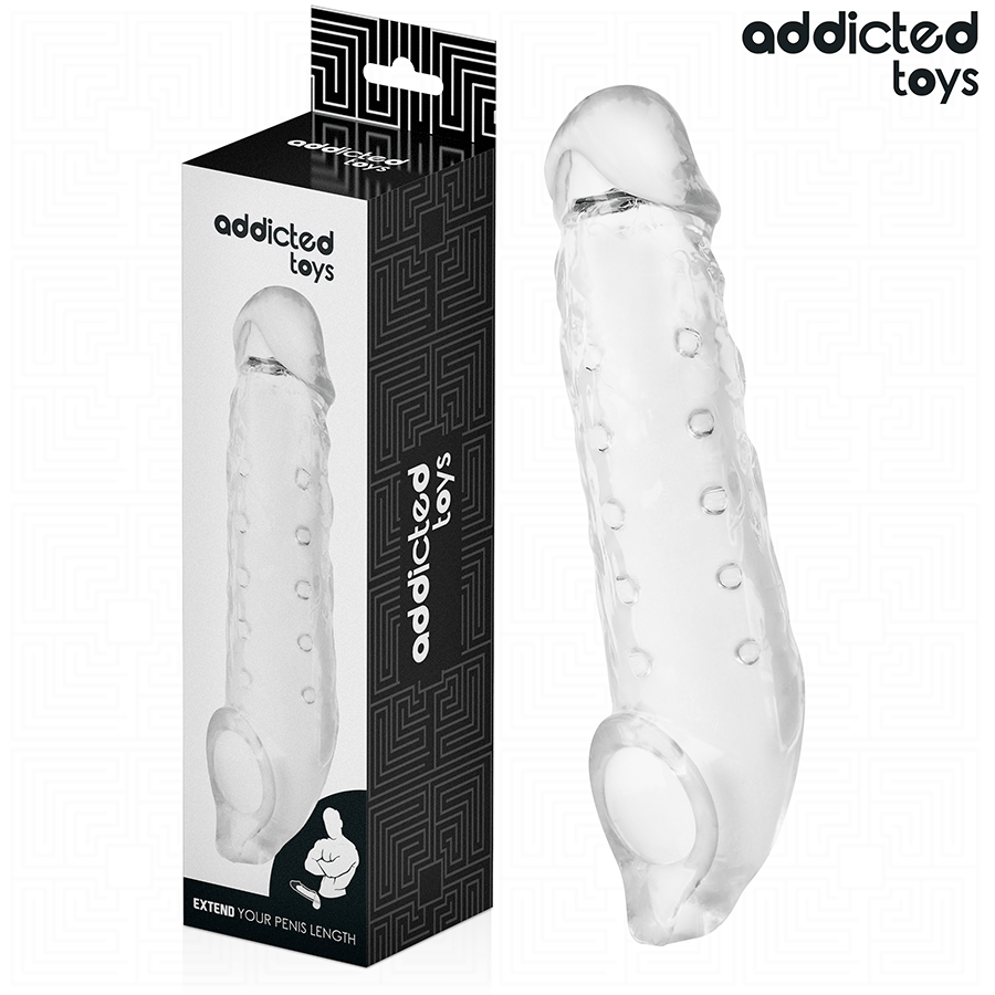 Transparent penis hylsa i storlek M 27 cm