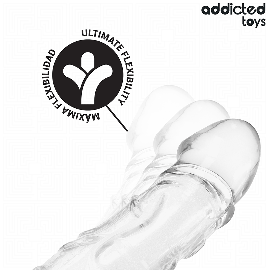 Transparent penisförlängare från Addicted Toys, 27 cm