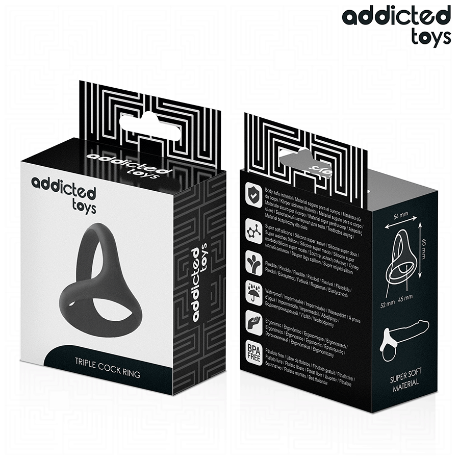 Addicted Toys tjock trippla penisring