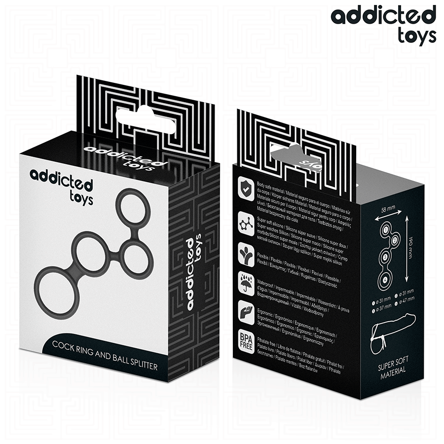 ADDICTED TOYS penisring med avdelare för testiklar