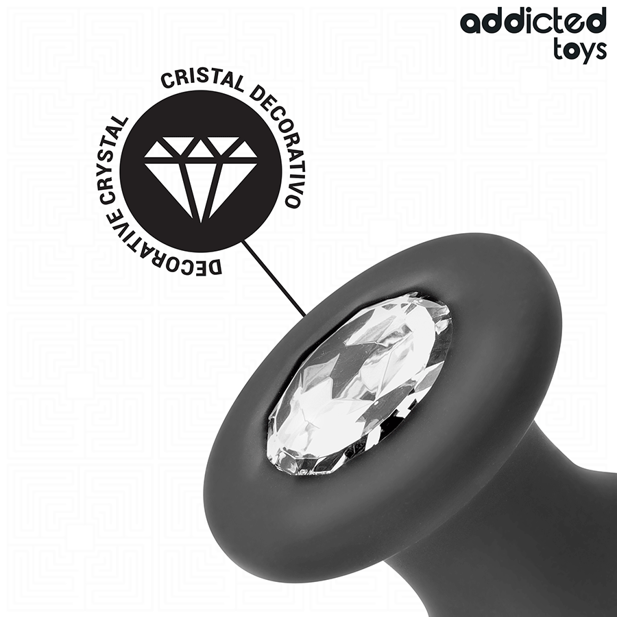 Addicted Toys anal plugg med juvel, silikon, storlek S 8,8 cm