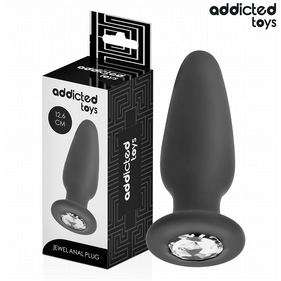 Addicted Toys anal plug med juvel i silikon, storlek L 12,6 cm