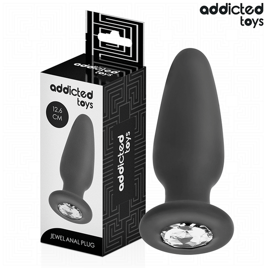 Addicted Toys anal plug med juvel i silikon, storlek L 12,6 cm