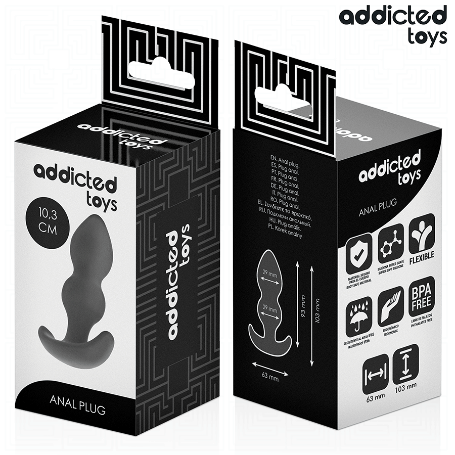 Addicted Toys anal plug i silikon, storlek S 10,3 cm