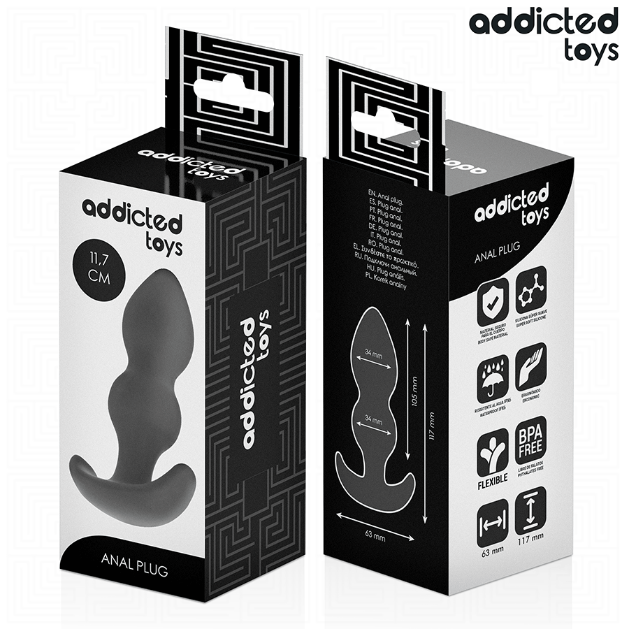 Addicted Toys anal plug i silikon, storlek L 11,7 cm