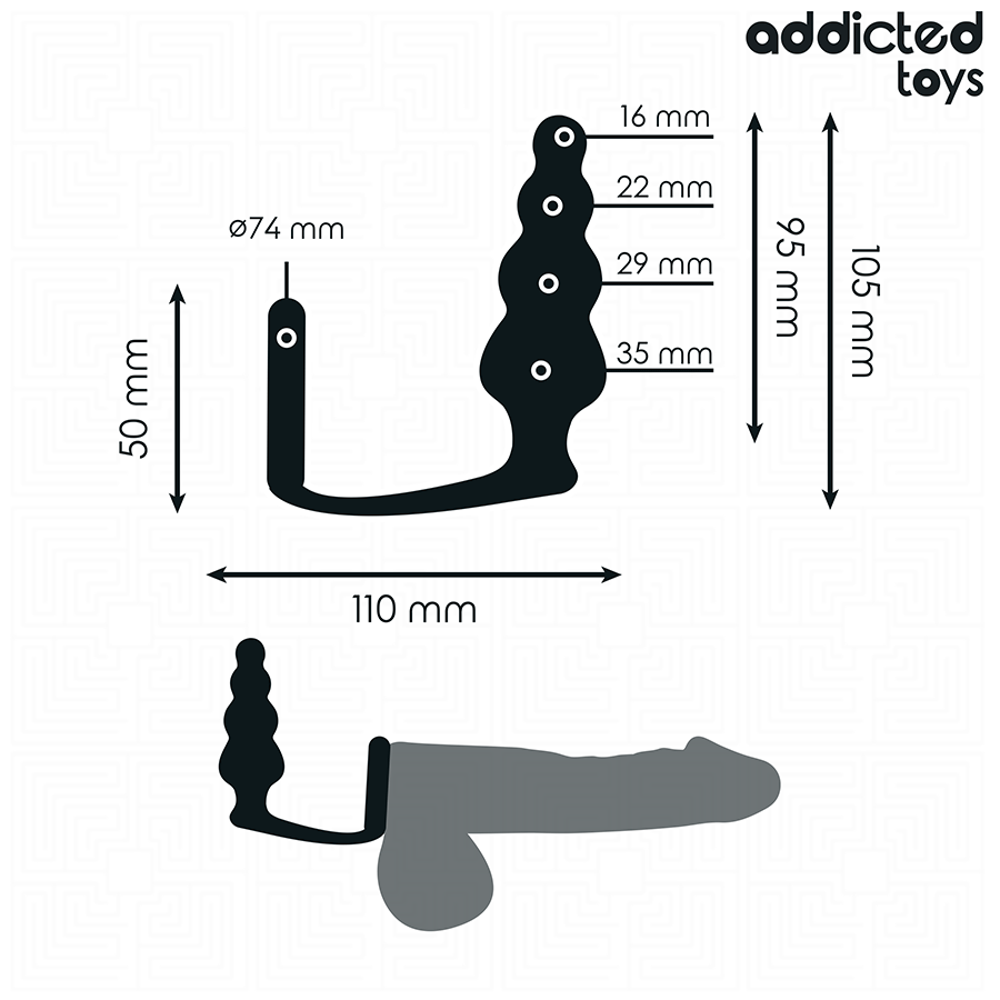 Addicted Toys Anal Plug med Ring Silikon Modell 5