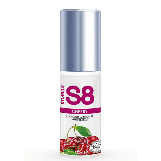 S8 Cherry smörjmedel 50 ml, vattenbaserat och smakfullt