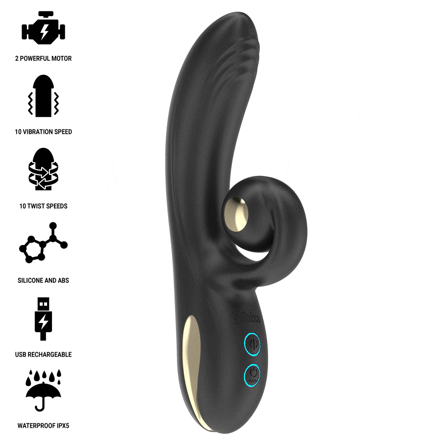 IBIZA Twister Vibrator med kurvstimulator och vibro-rotation