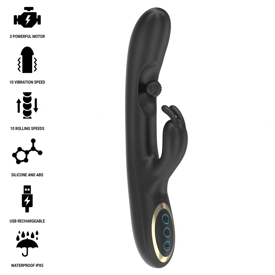 IBIZA - Kraftfull Rabbit Vibrator med Masserande Rullkulor
