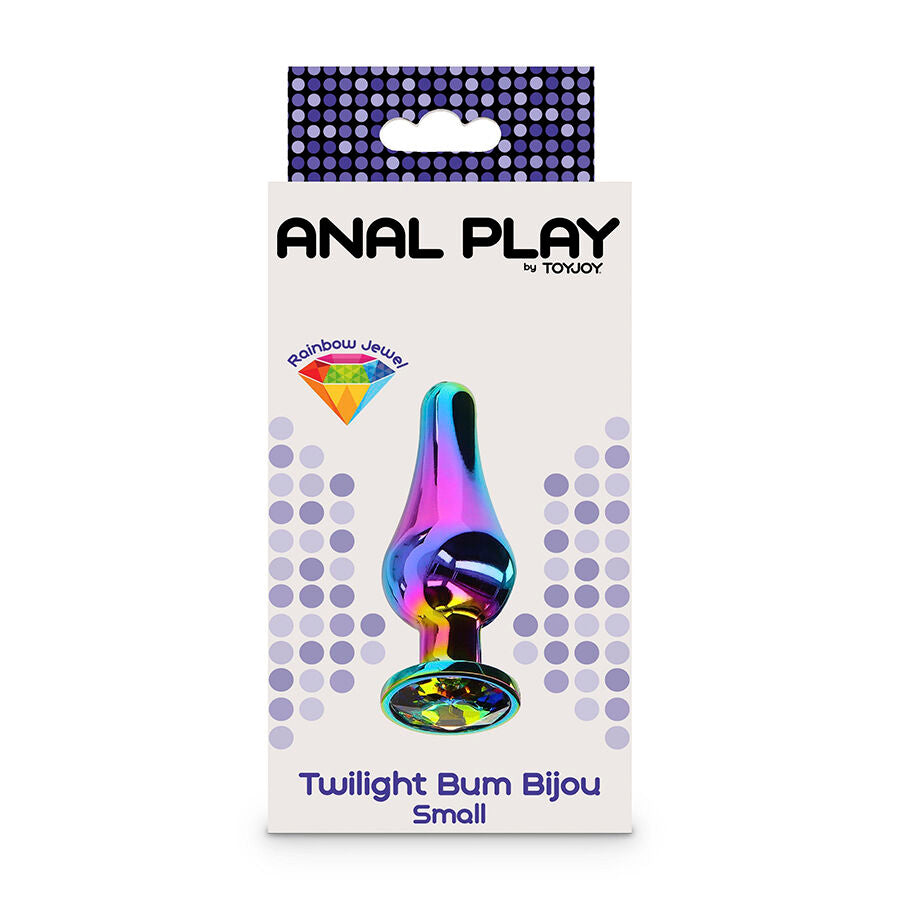 Liten analplugg med regnbågsjuvel från TOYJOY