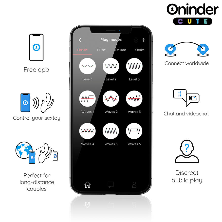 ONINDER CUTE trippelvibrator med klitorisstimulator och analstimulator