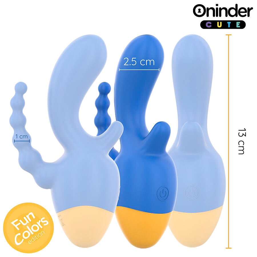 ONINDER CUTE trippelvibrator med klitorisstimulator och analstimulator