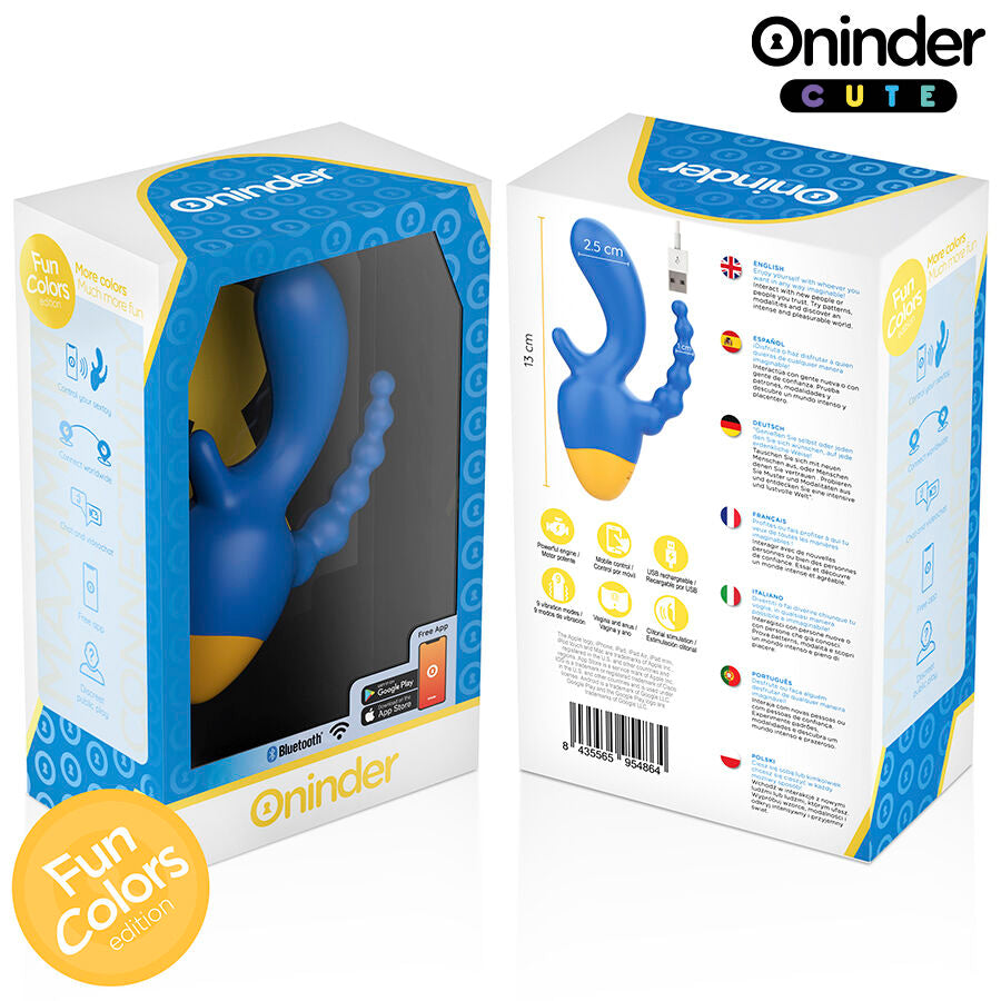 ONINDER CUTE trippelvibrator med klitorisstimulator och analstimulator
