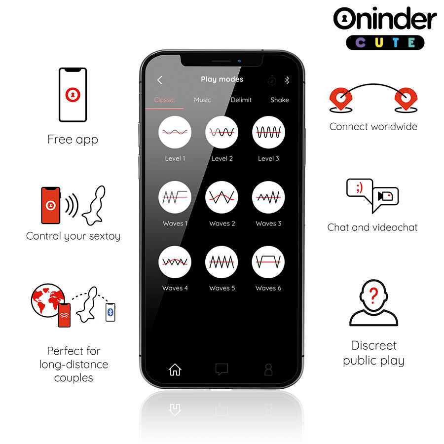 ONINDER CUTE vibrerande analplugg med appkontroll