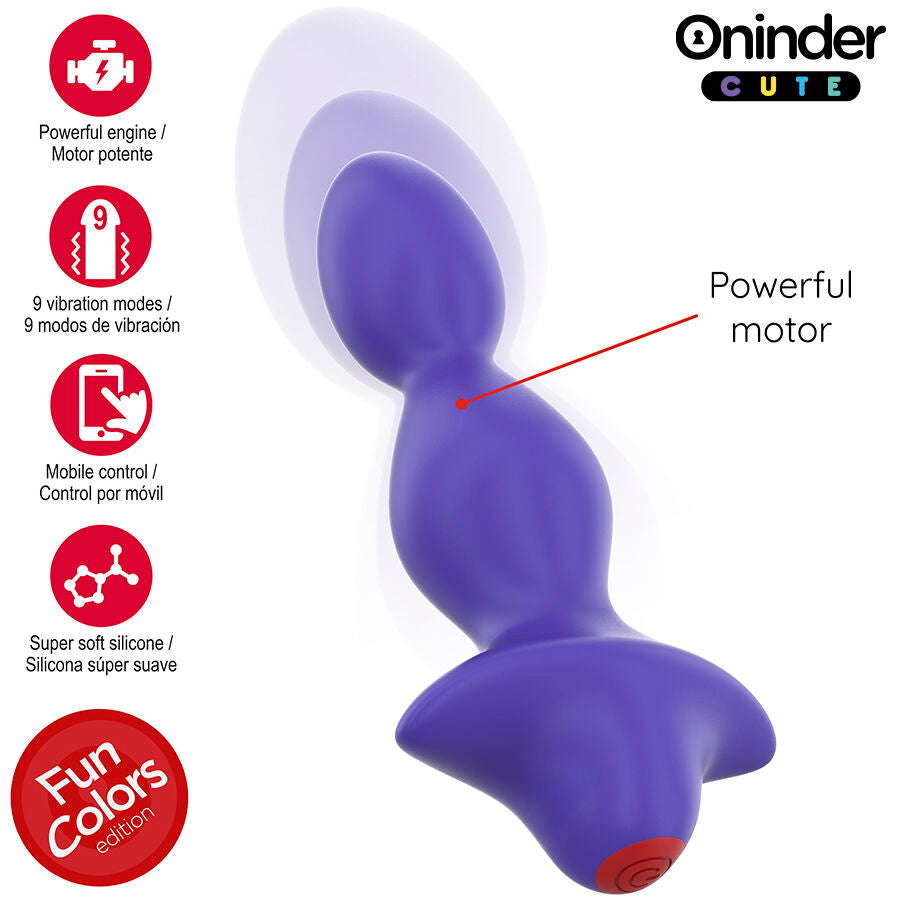 ONINDER CUTE vibrerande analplugg med appkontroll