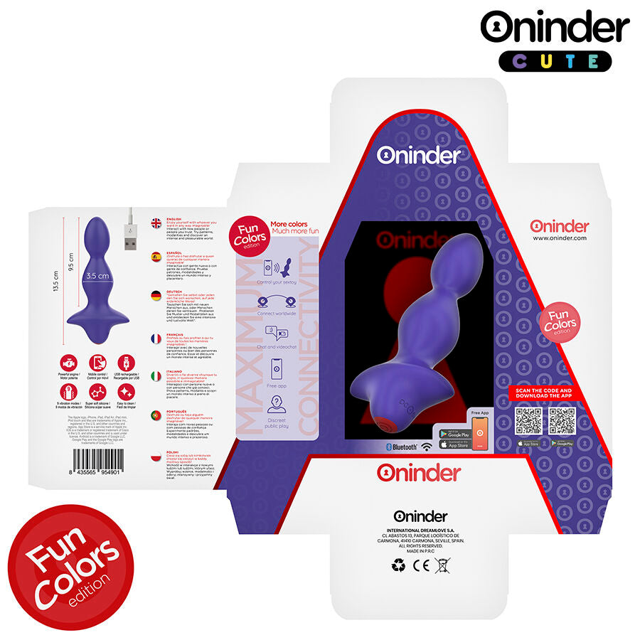 ONINDER CUTE vibrerande analplugg med appkontroll
