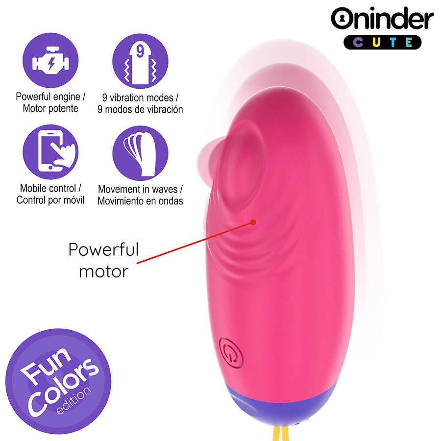 ONINDER CUTE Vibrerande Ägg i turkos, mörkrosa och ljusrosa