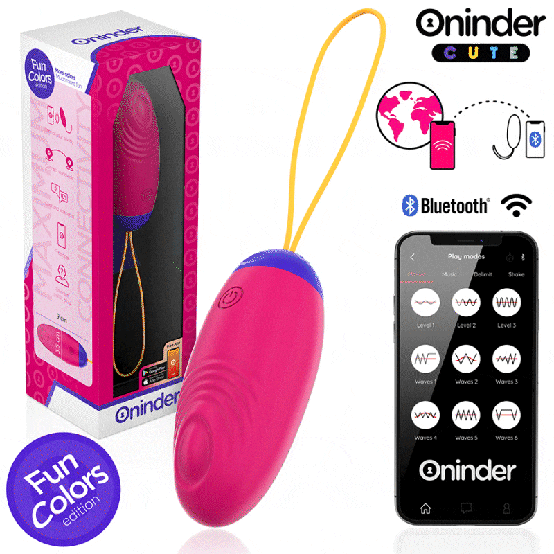 ONINDER CUTE Vibrerande Ägg i turkos, mörkrosa och ljusrosa