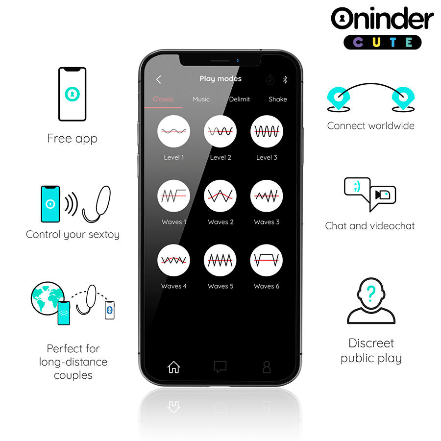 ONINDER CUTE Vibrerande Ägg med roterande silikonkulor