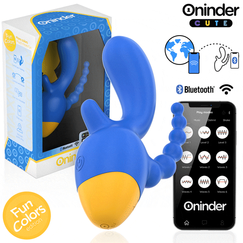 ONINDER CUTE trippelvibrator med klitorisstimulator och analstimulator