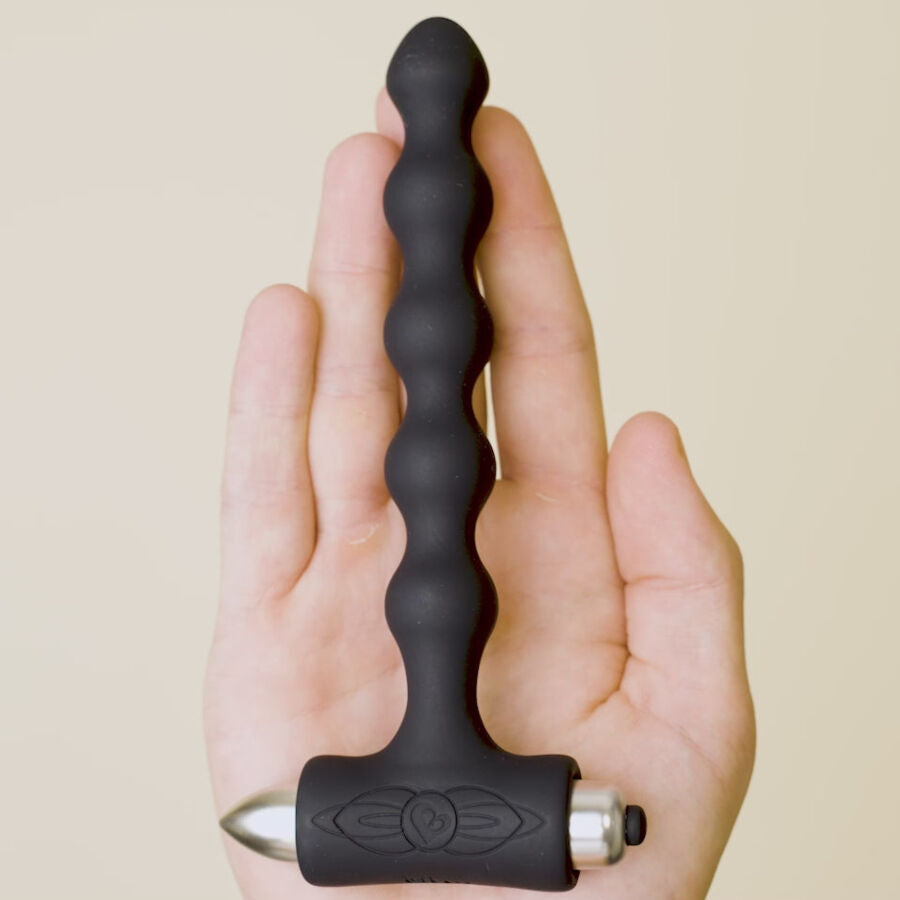 Rocks-Off Petite Sensations Pearls analplugg vibrator i svart