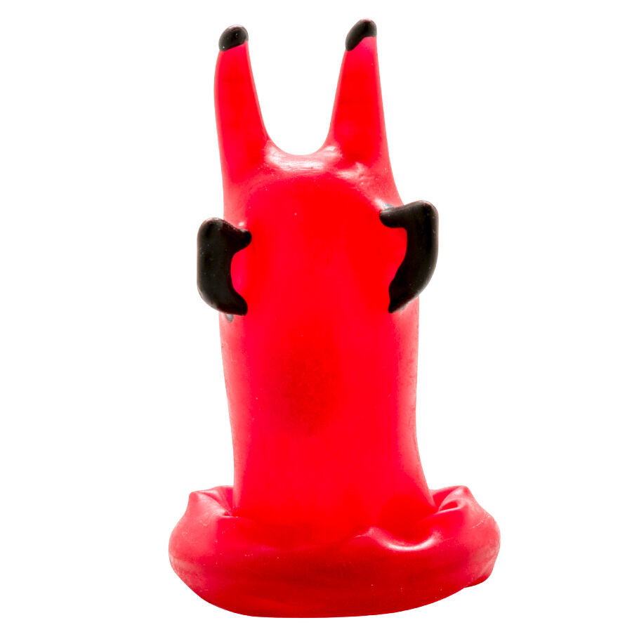 Handmålade novelty kondomer i röd djävul design
