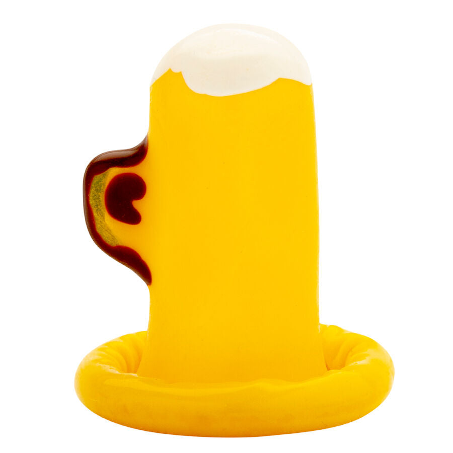 Handmålade novelty kondomer med ölglas design