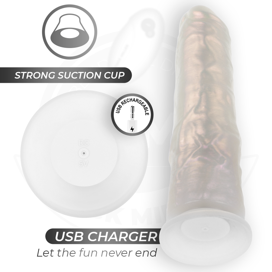 COCK MILLER dildo med sugkopp, ljus och vibration 20,5 cm