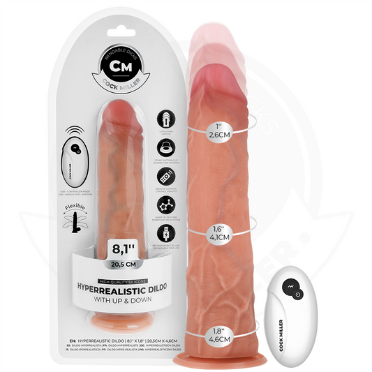 COCK MILLER hyperrealistisk dildo med sugkoppsbas och fjärrkontroll