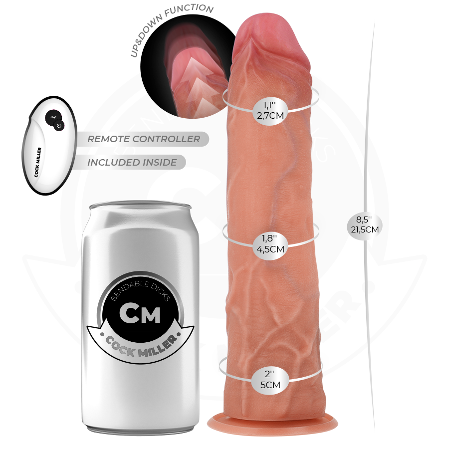 COCK MILLER hyperrealistisk dildo med sugkopp och fjärrkontroll
