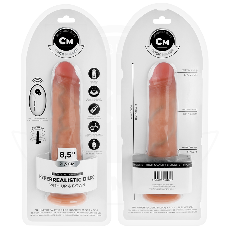 COCK MILLER hyperrealistisk dildo med sugkopp och fjärrkontroll