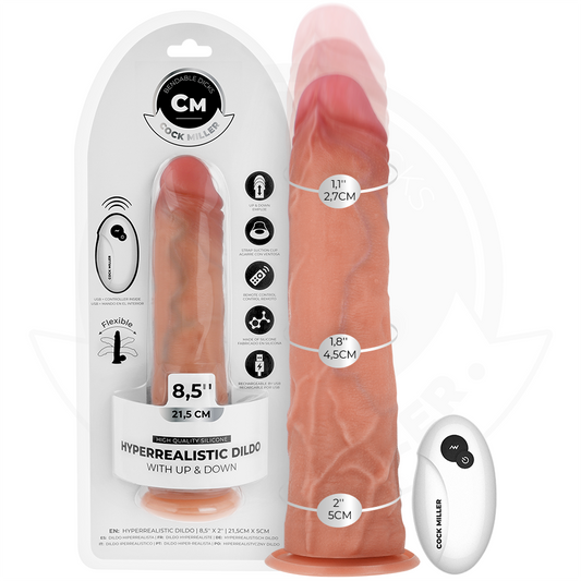 COCK MILLER hyperrealistisk dildo med sugkopp och fjärrkontroll