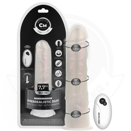 COCK MILLER dildo med sugkopp, ljus och vibration 19,5 cm