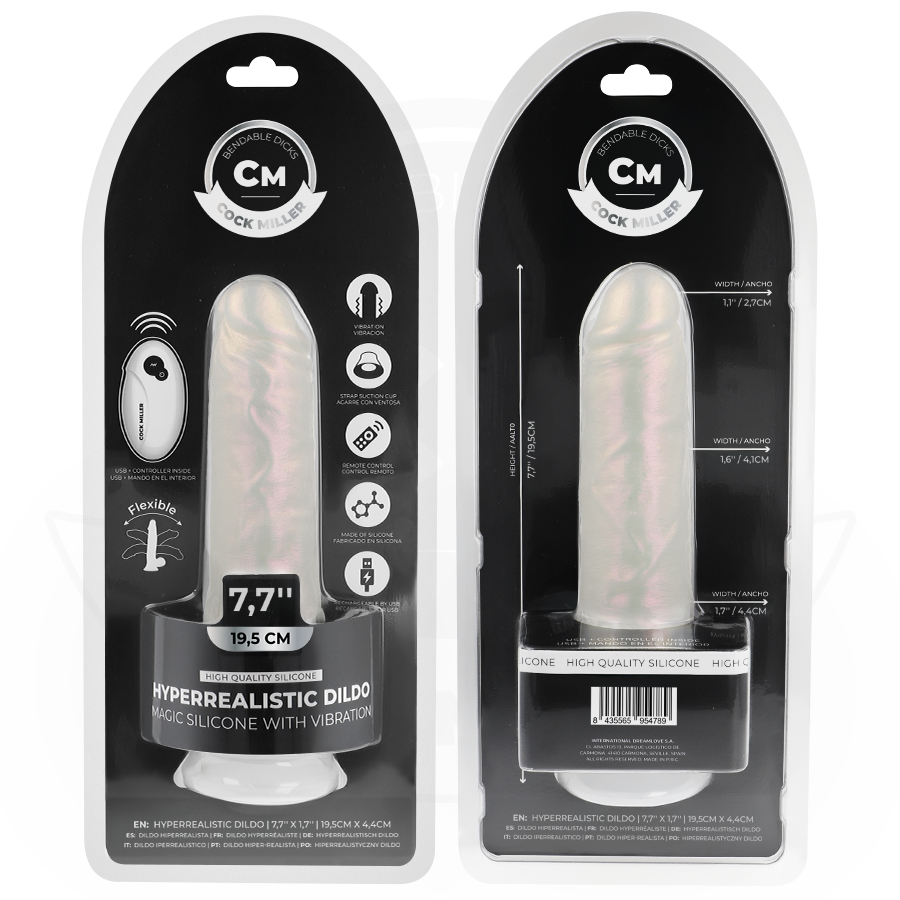 COCK MILLER dildo med sugkopp, ljus och vibration 19,5 cm