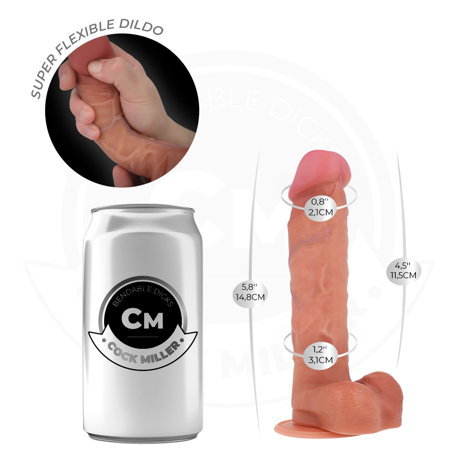 Hyperrealistisk artikulerad dildo 14,8 cm