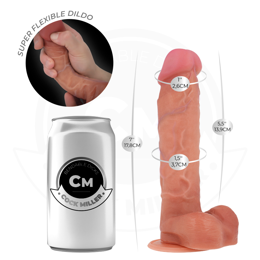Hyperrealistisk artikulerbar dildo 17,8 cm