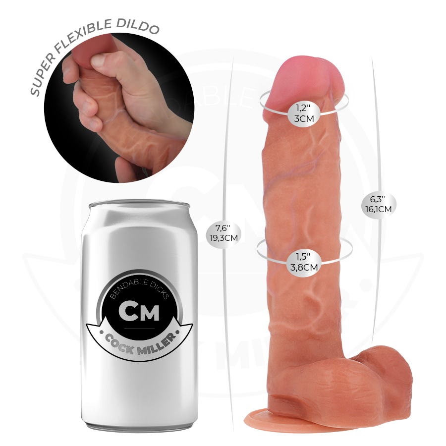 Hyperrealistisk artikulerad dildo 19,3 cm