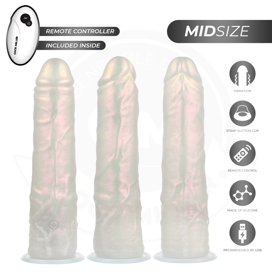COCK MILLER dildo med sugkopp, ljus och vibration 20,5 cm