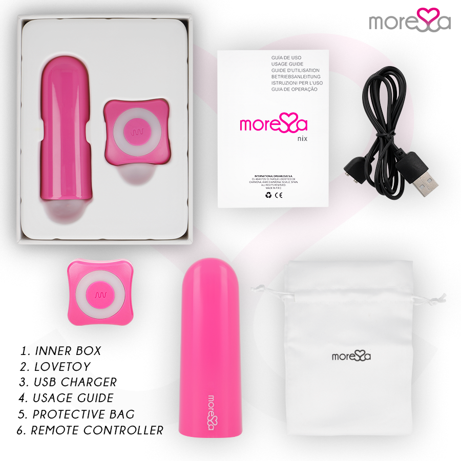 MORESSA Nix vibrator med fjärrkontroll i rosa