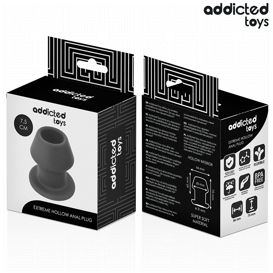 Addicted Toys Extreme Hollow Anal Plug i silikon, storlek S 7.5 cm