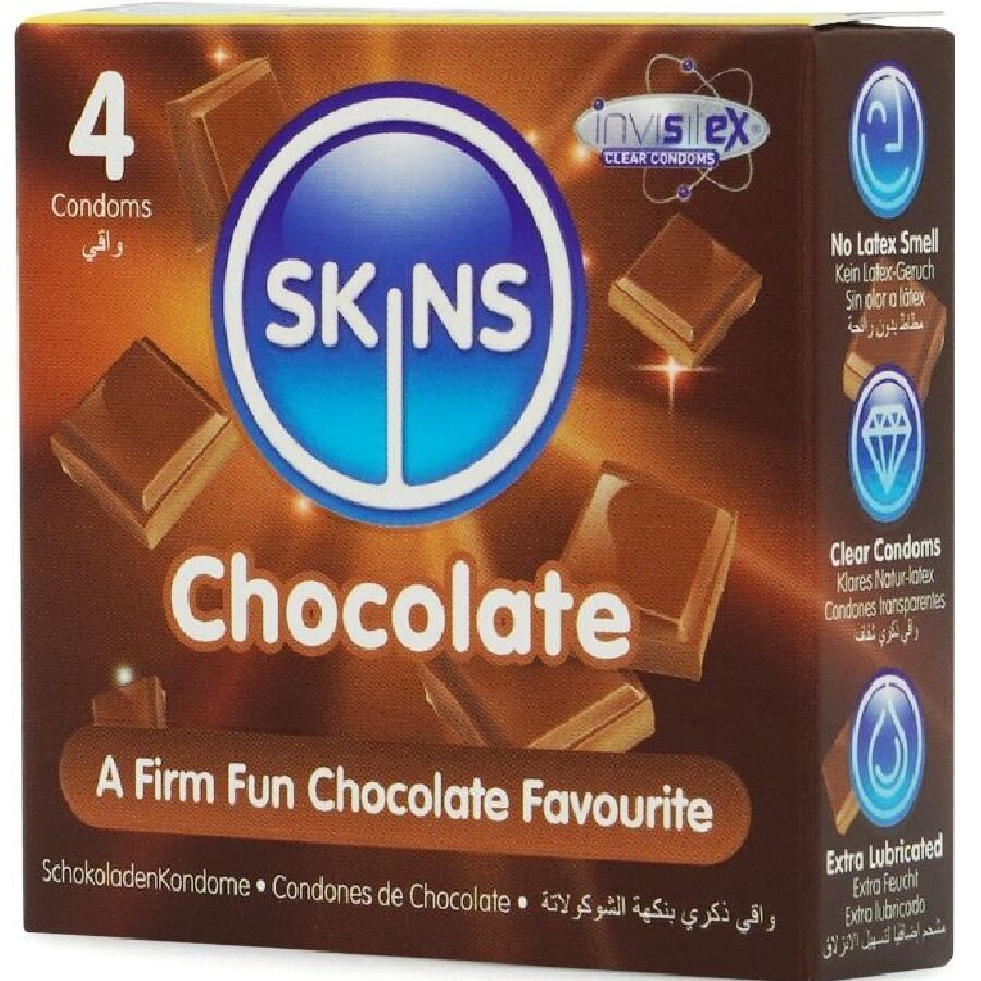 Skins choklad premium kondomer i 4-pack