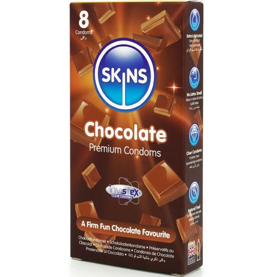 SKINS choklad premium kondomer i 8-pack