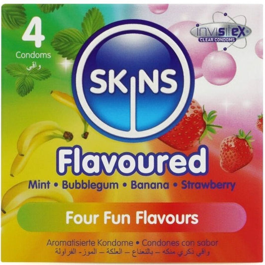 SKINS Flavored 4-Pack med kondomer i olika smaker