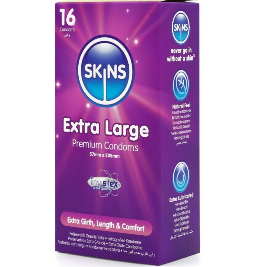 SKINS Extra Large Premium Kondomer 16-pack