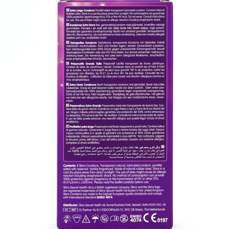 Skins Extra Large Premium Kondomer Pack 8