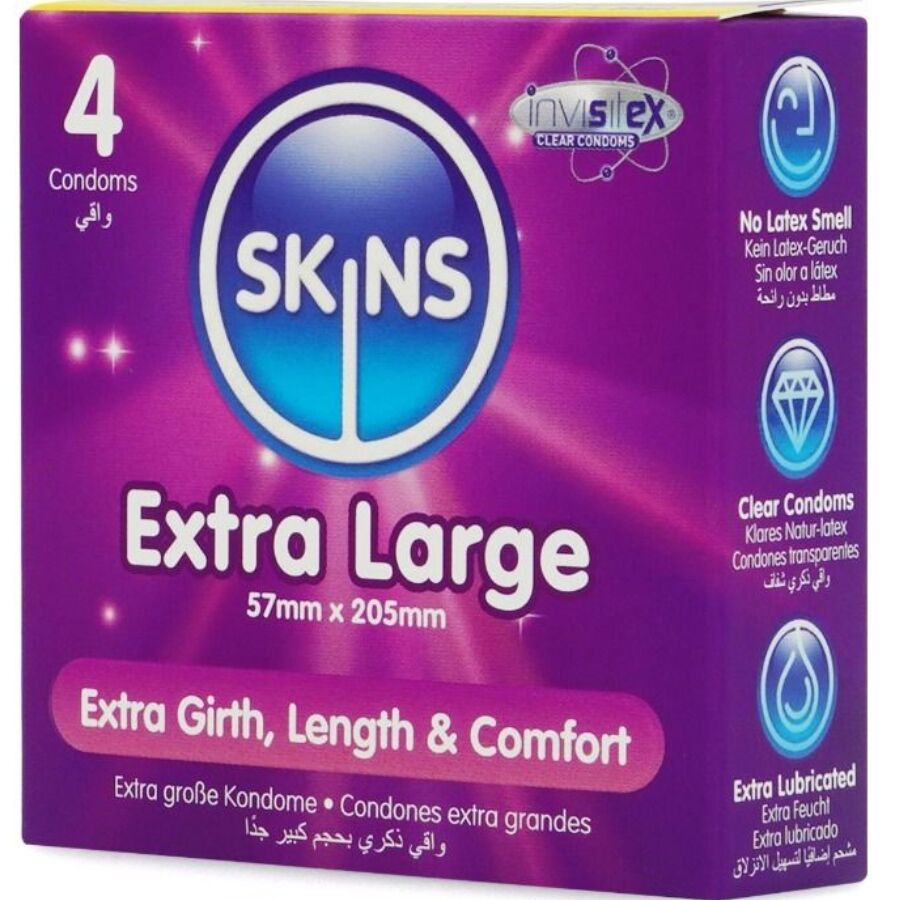 SKINS Extra Large Premium Kondomer Pack 4