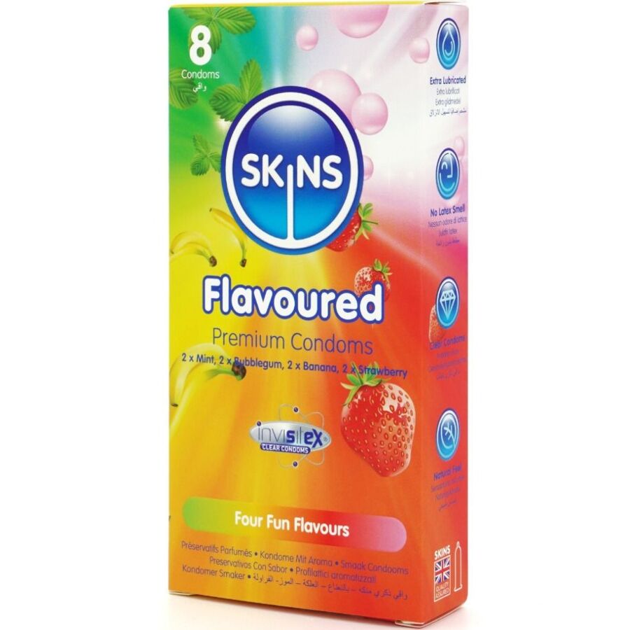 SKINS 8-pack premium kondomer med olika smaker